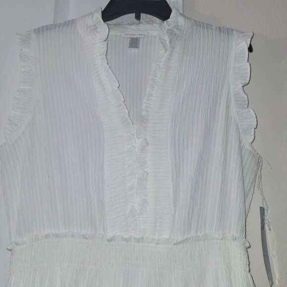 NWT London Times Women's Smocked Waist Boho Flattering Ruffle Maxi Dress - Picture 6 of 6